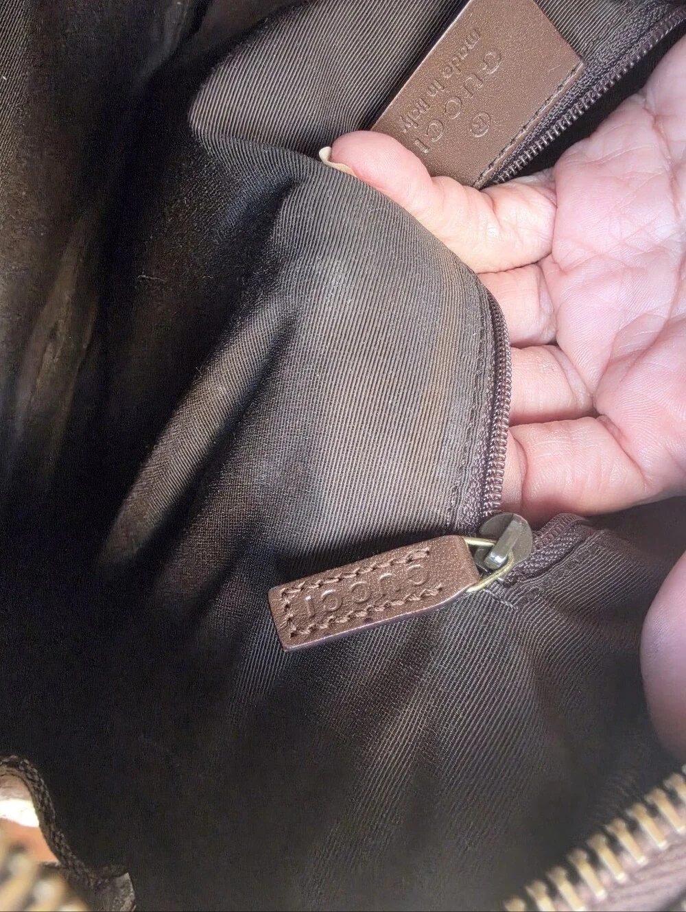 GUCCI Vtg GG Monogram Canvas Tote Briefcase Top Handle Shoulder Bag